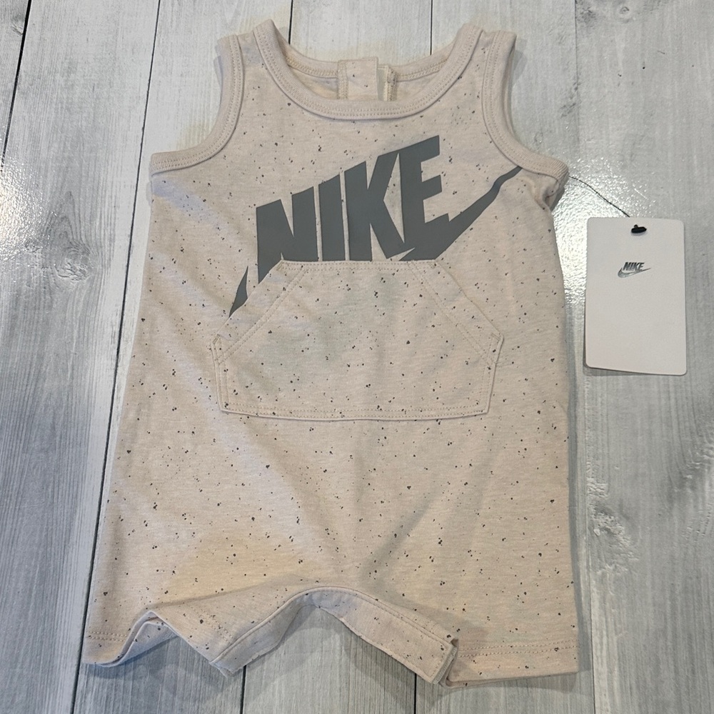 Nike Sz 3 Months Pale Ivory Heather Sleeveless One-Piece • NWT!